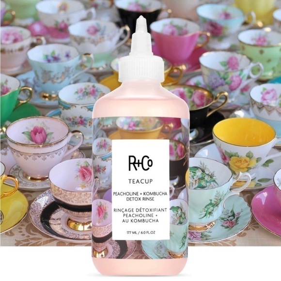 R+Co Teacup Peacholine + Kombucha Detox Rinse | NEW | R&Co Tea Cup - Picture 1 of 13